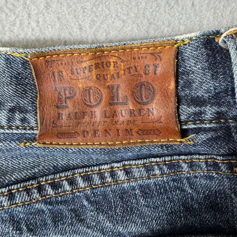 Polo Ralph Lauren Straight Leg Men Jeans 35x30 Blue Excellent Button Fly RN41381